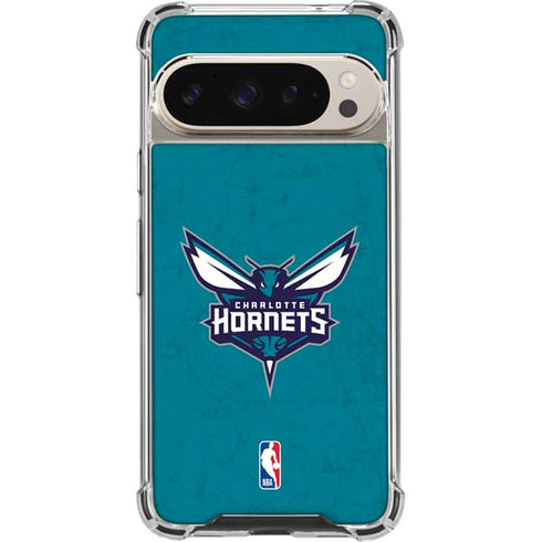 NBA Charlotte Hornets Distressed Google Pixel 9 Pro XL Clear Case